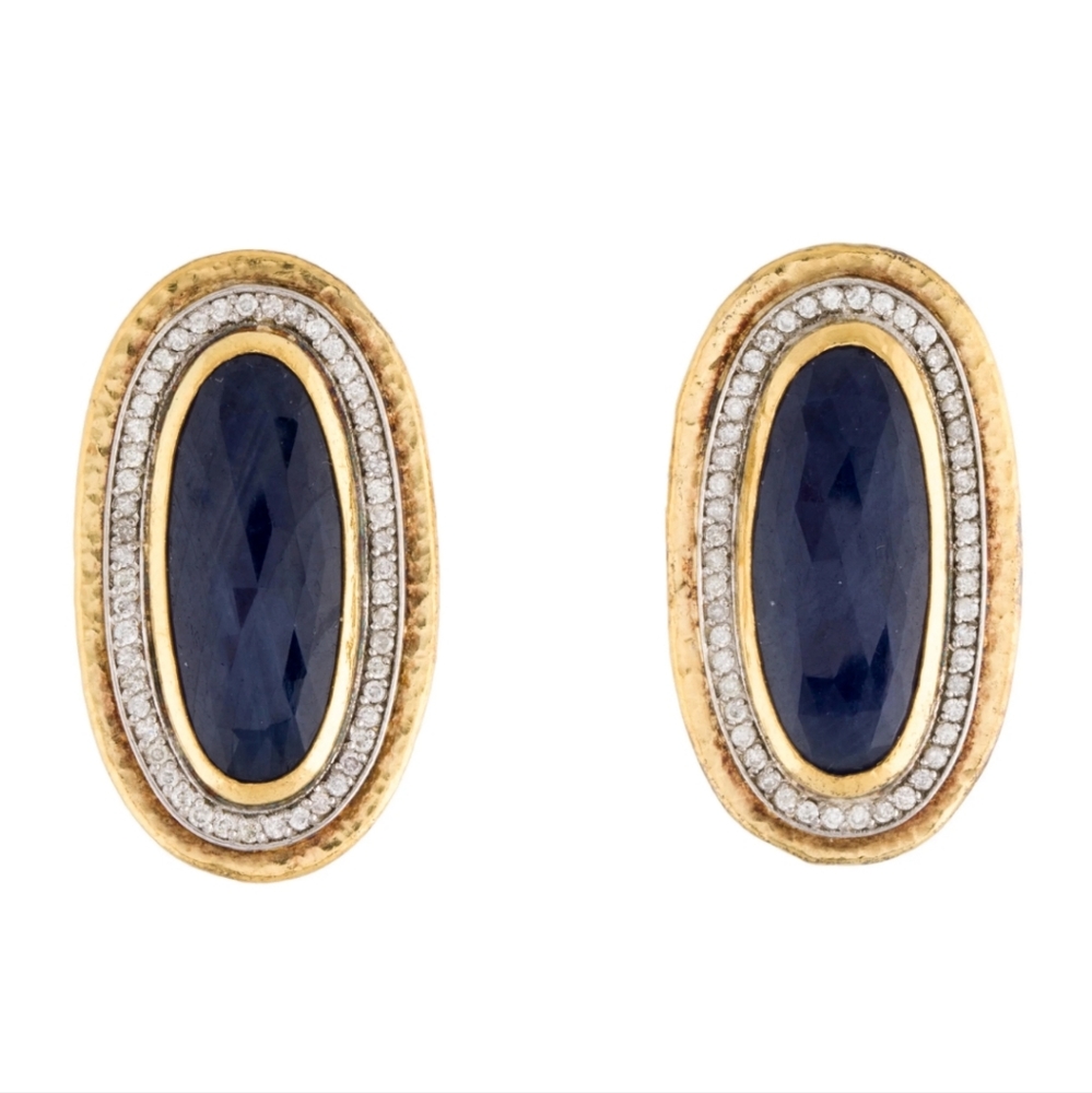 GURHAN 24K Sapphire/Dia Earrings